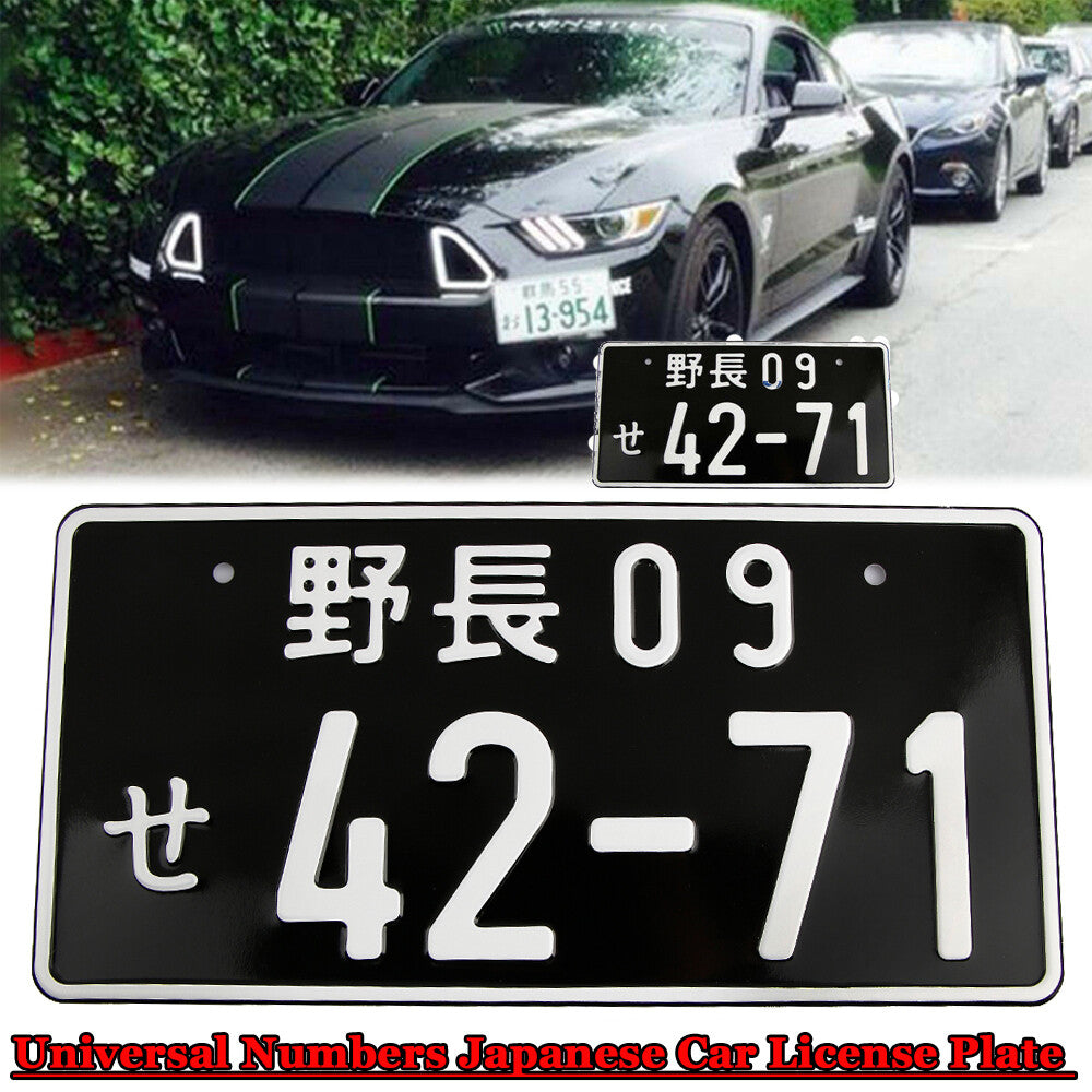Universal Aluminum Random Numbers Japanese Car License Plate Tag For JDM Racing Q