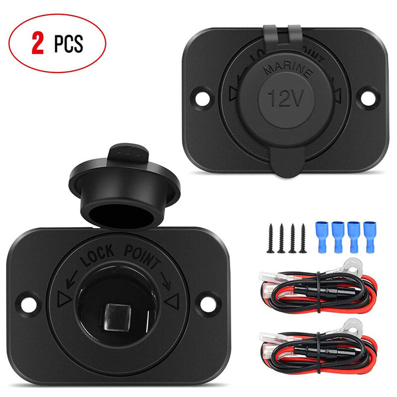 12V Cigarette Lighter Socket Charger Power Adapter Car Auto Marine Motorcycle RV v