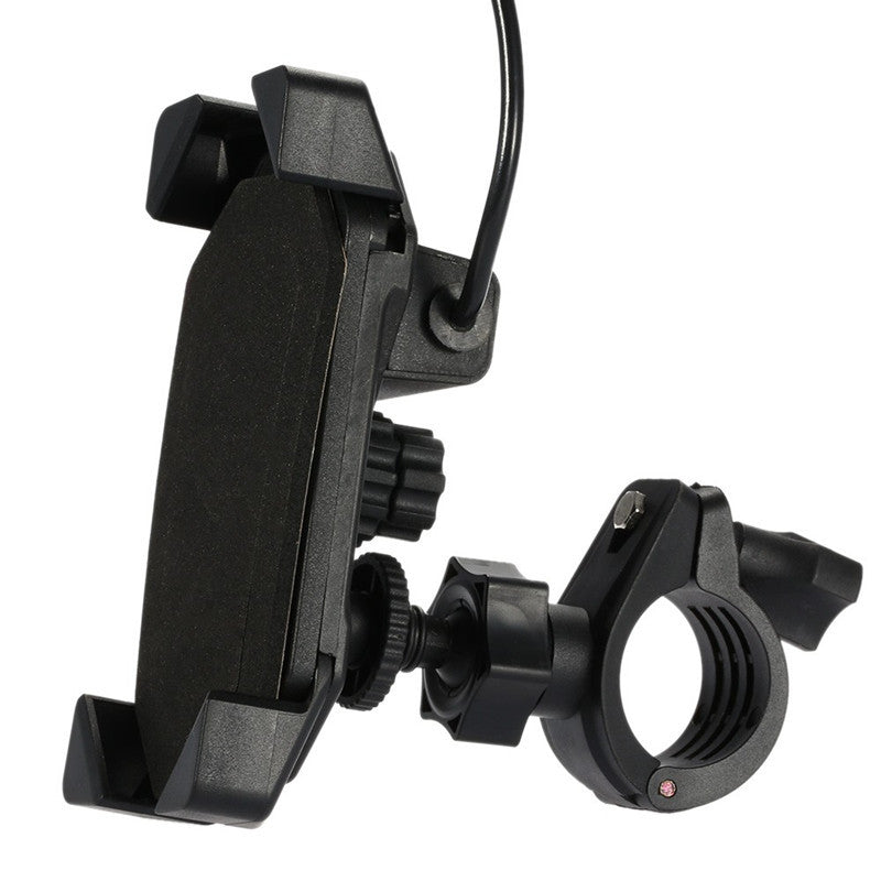 Universal 3.5-7 Screen Phone GPS Mount Holder USB Charger Motorcycle Handlebars