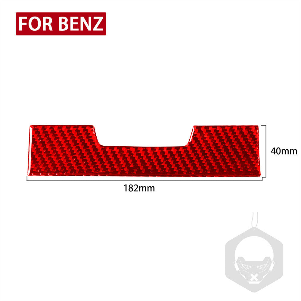 Red Carbon Rear Armrest Box Switch Panel Cover for Benz CLS Class C219 2004-2009