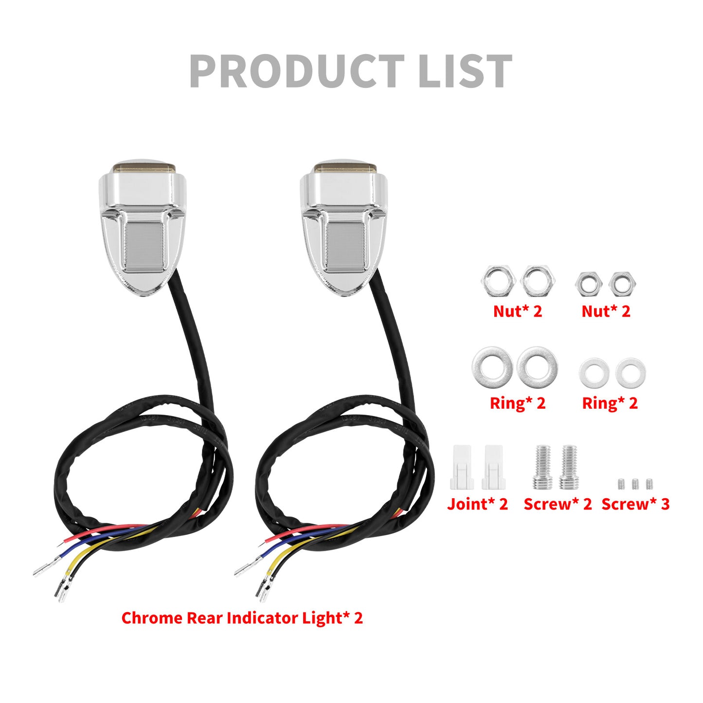 Chrome Rear Indicator Turn Signal LED Light Fits for Harley Sportster Nightster