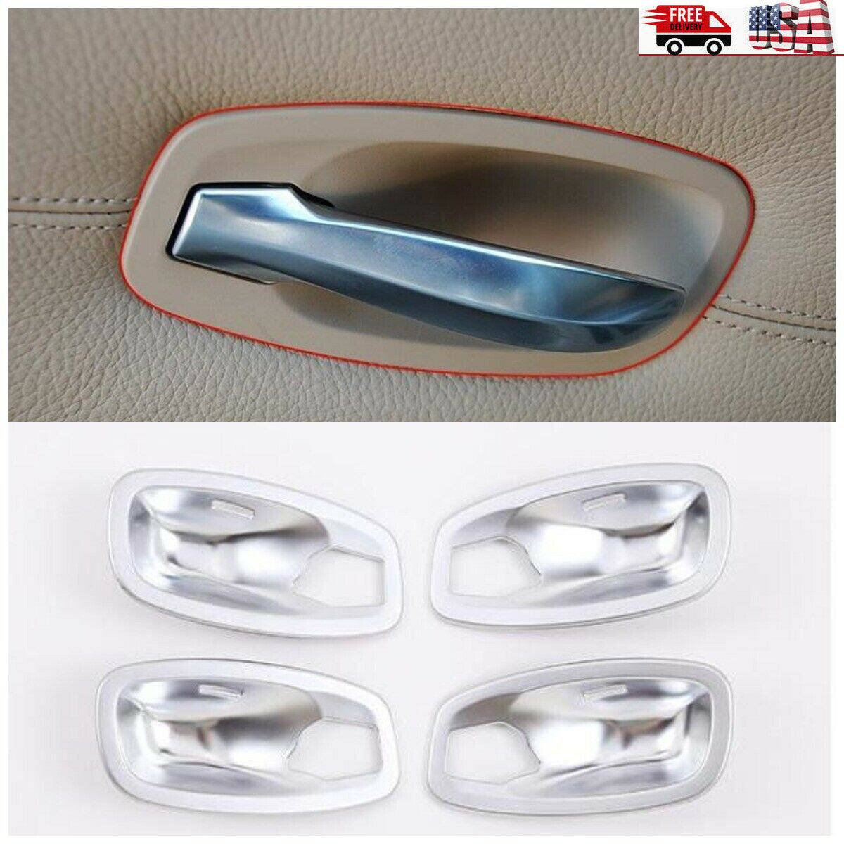 2-Pack Real Carbon Fiber Rear Tail Light Divider Trim for Corvette C7 2014-19- v