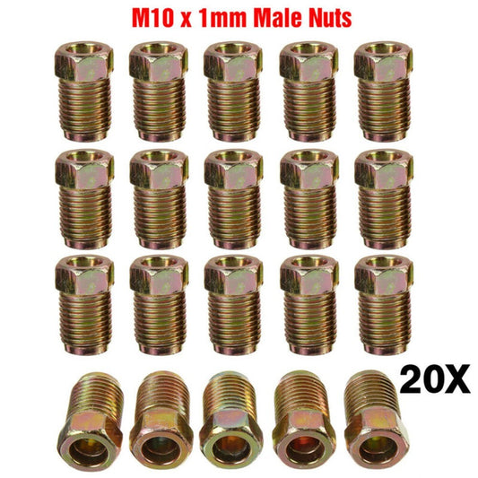 20x Brake Line Fittings Set/For 3/16-Tube Inverted Flares Metric End Union Nuts v