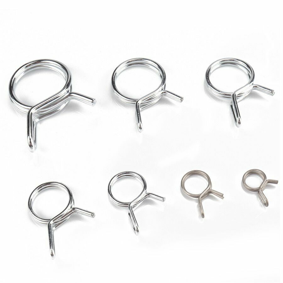 70x Motorcycle Fuel Line Petrol Pipe Fuel Hose Clips / Clamps Spring Double Wire