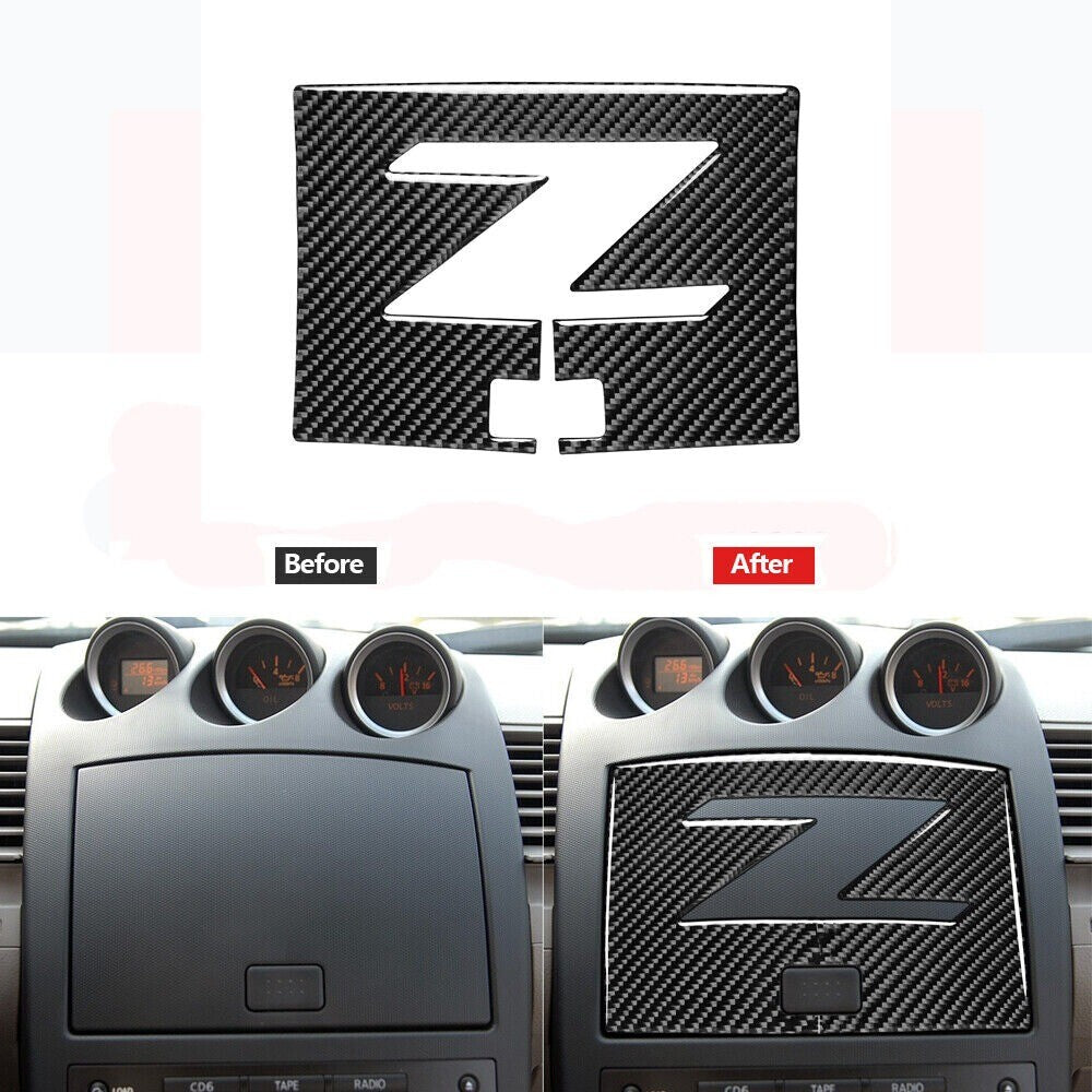 For 350Z 2003-2009 Carbon Fiber Interior Navigation Panel Trim Cover New n