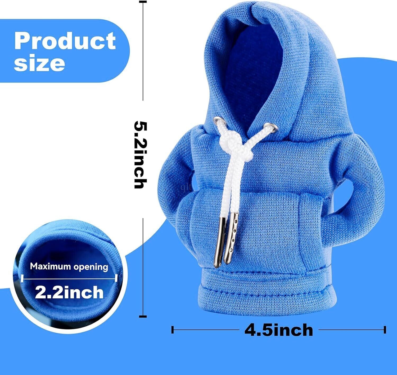 2PC Car Gear Shift Cover for Mini Hoodie Car Gear Shift Knob Cover Shirt Blue Shift Q