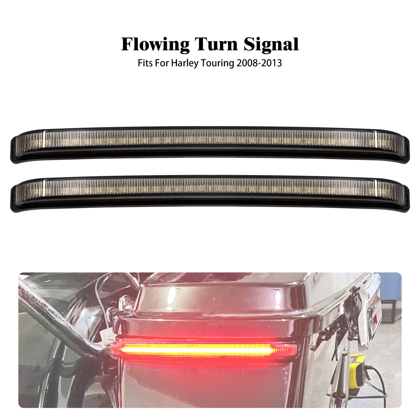 Saddlebag Turn Signal LED Light Somke Lens for Harley Road Electra Glide 08-2013