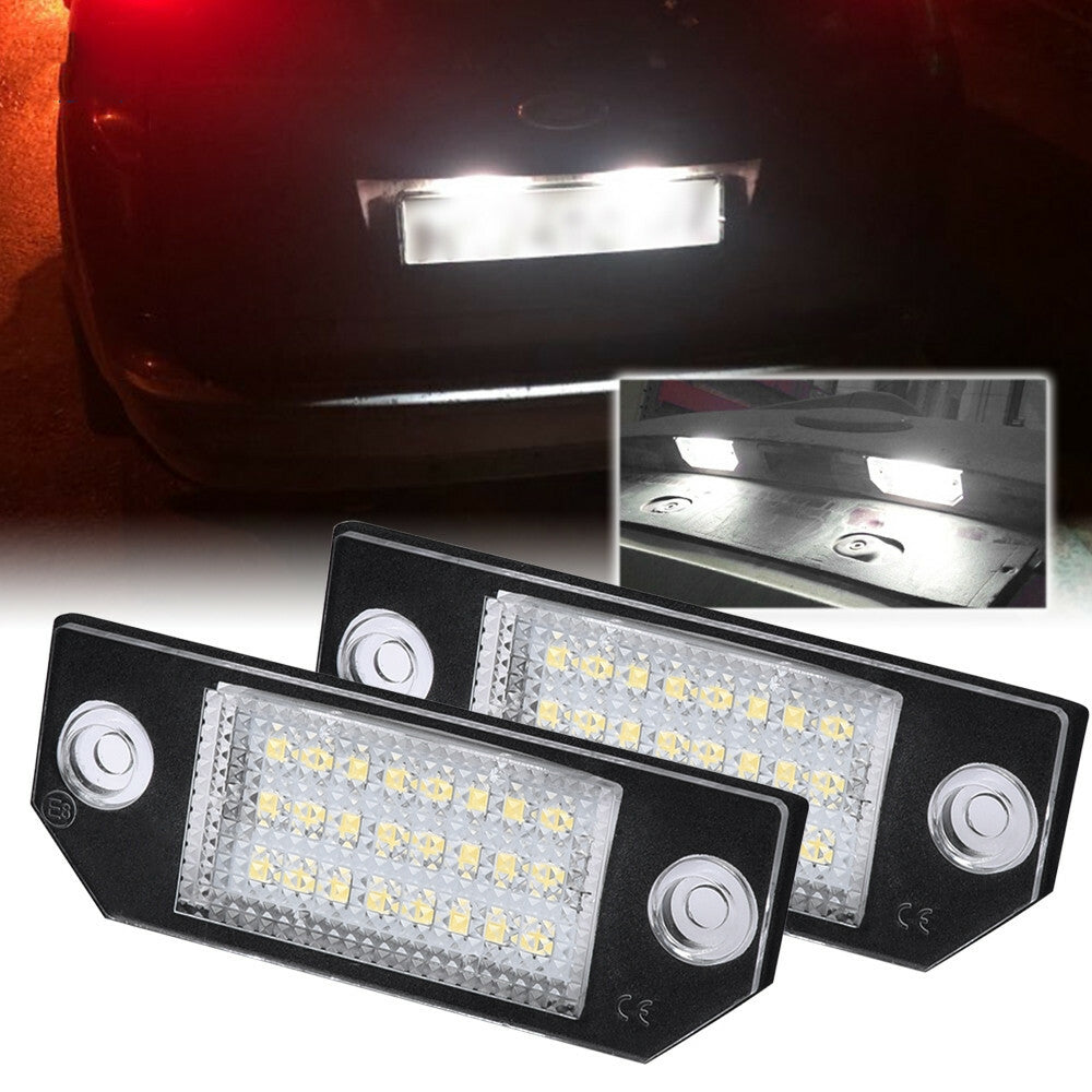 2pcs White Auto Car LED License Plate Tag Light Lamp for Ford Focus C-MAX MK2