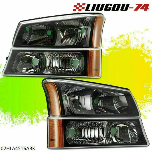 For CHROME HOUSING CORNER HEADLIGHT BUMPER LAMPS Suitable for 03-06 SILVERADO AVALANCHE U- v