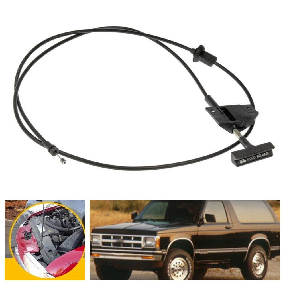 Car Hood Release Cable W/ Handle For Blazer S10 Pickup for GMC Jimmy S-15. n