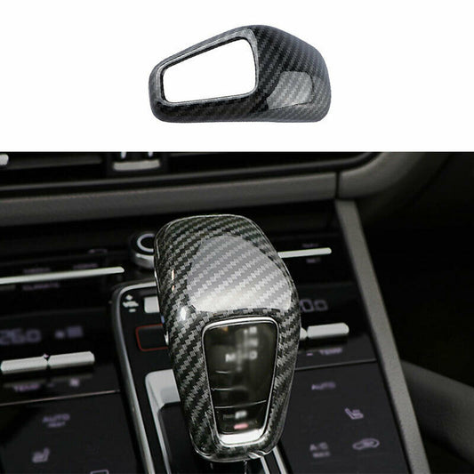 Carbon fiber style gear shift cover trim suitable for Porsche for Cayenne 17-20 Q