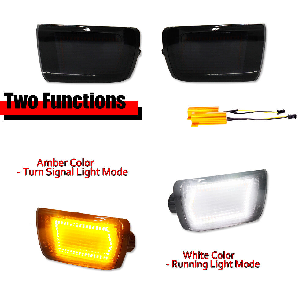 2 Pack DRL Turn Signal LED Light Replacement for 2003-2005 for 4Runner Smoked - v