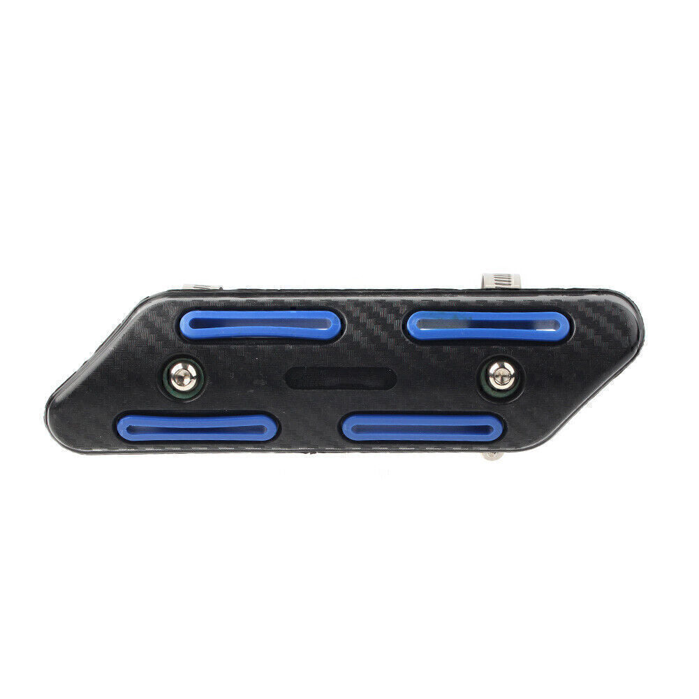 Universal Exhaust Muffler Pipe Heat Shield Cover Heel Guard Motor Chrome Blue