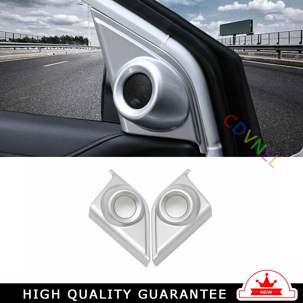 A Post Speaker Frame Cover Trim 2 Fit for Honda CRV CR-V 2017-2022 Matte Silver