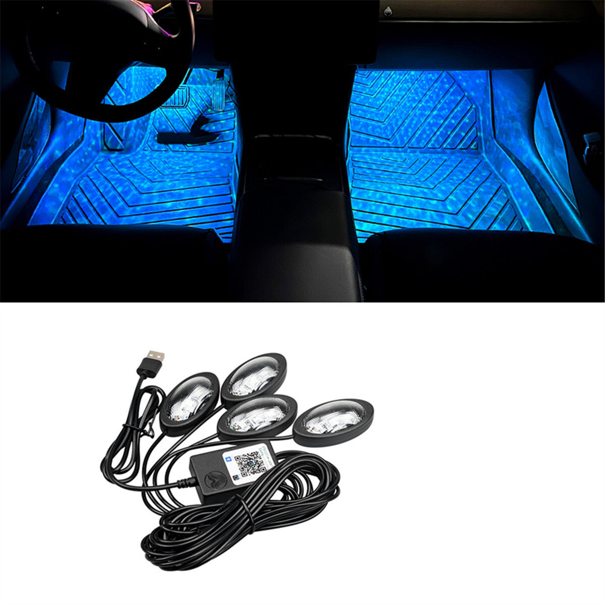 RGB LED Car Interior Atmosphere Starry Sky Foot Lamp Ambient Decorative Light