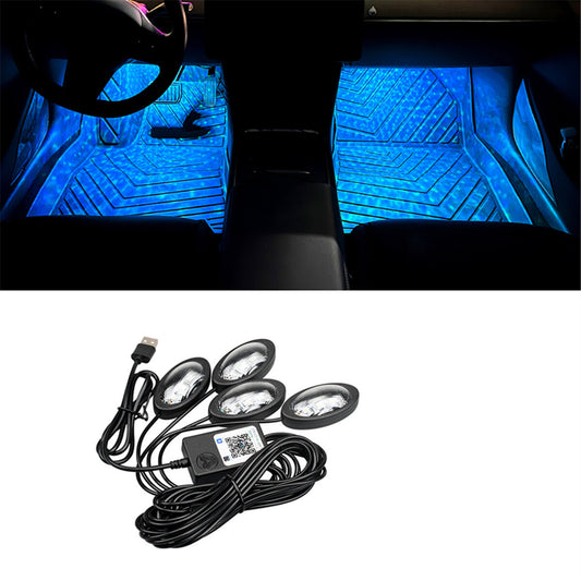 RGB LED Car Interior Atmosphere Starry Sky Foot Lamp Ambient Decorative Light