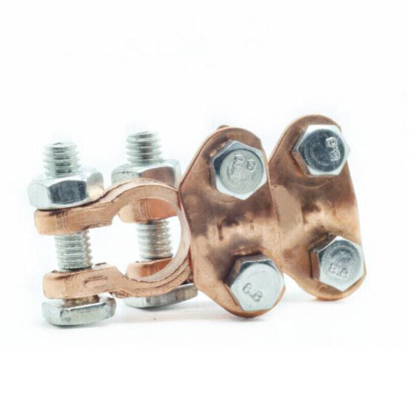 1 Pair 16-18mm Car Battery Clamp Terminal Connector Copper Pile Head Durable v