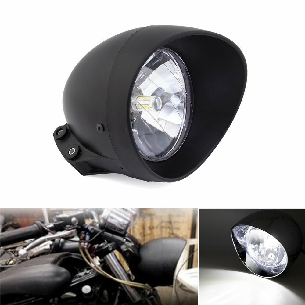 LED Black Bullet Headlight for Harley Cruise Chopper for Honda Steed Shadow Custom Q