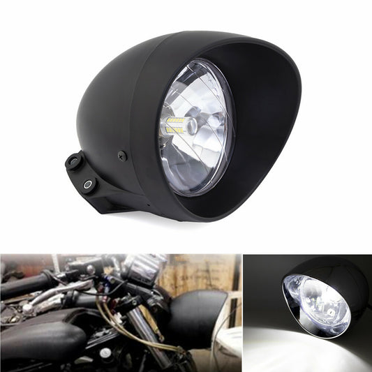 LED Black Bullet Headlight for Harley Cruise Chopper for Honda Steed Shadow Custom Q
