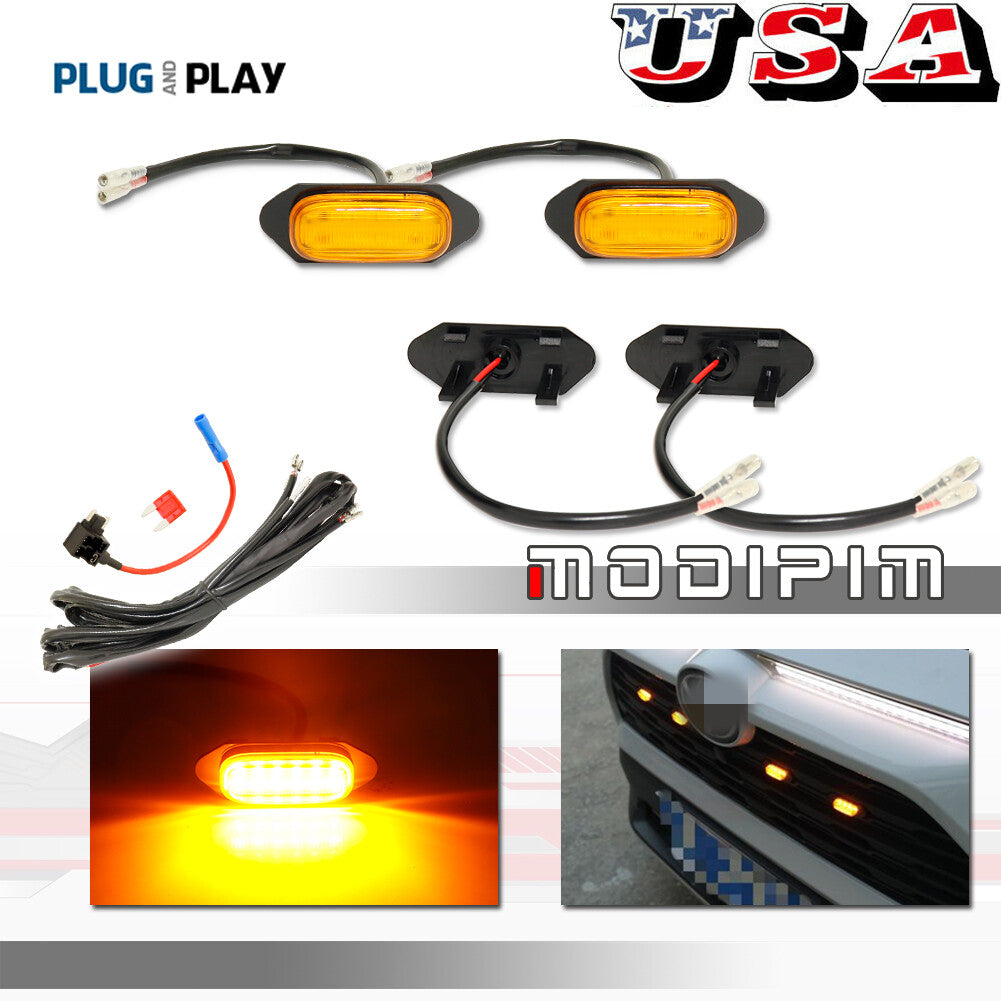 Amber Lens Style LED Light for RAV4 2019+ Front Grill / Grille - v