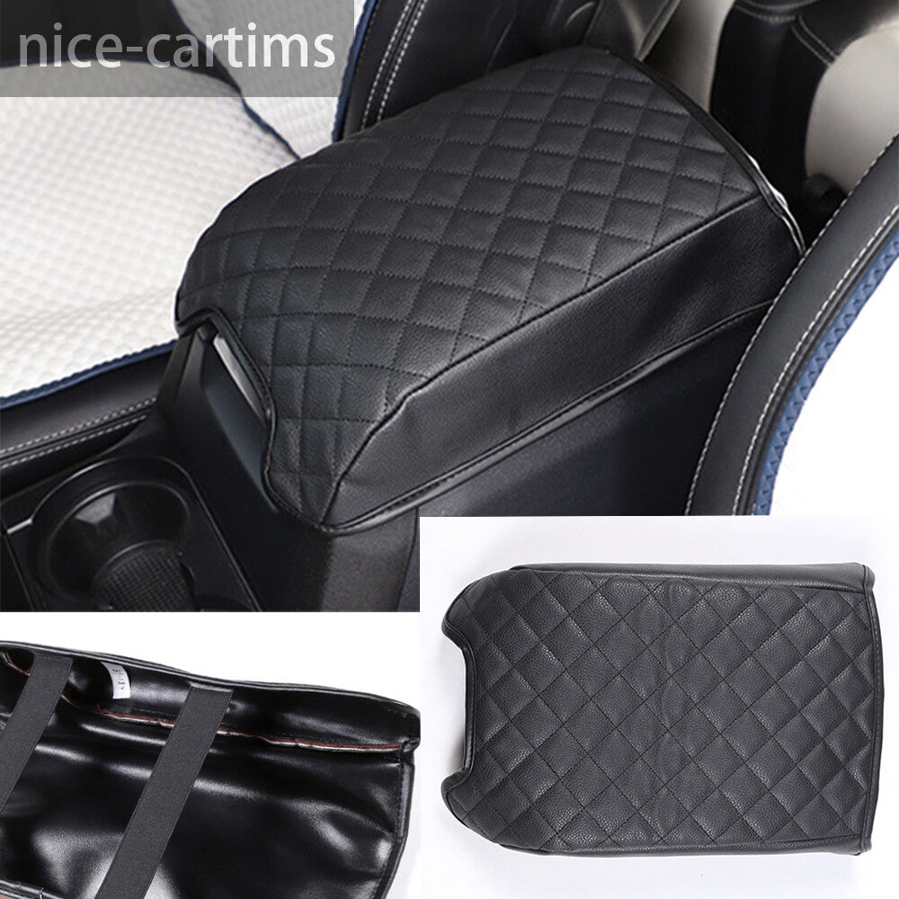 for Land Rover Discovery 4 2010-16Black Center Armrest Box Cushion Leather Cover