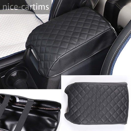for Land Rover Discovery 4 2010-16Black Center Armrest Box Cushion Leather Cover