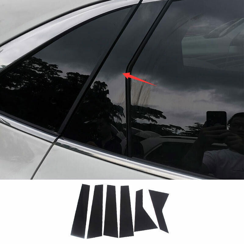 6P Gloss Black Outer Window BC-Pillar Panel Decor for Ford Escape Kuga 2020-2023