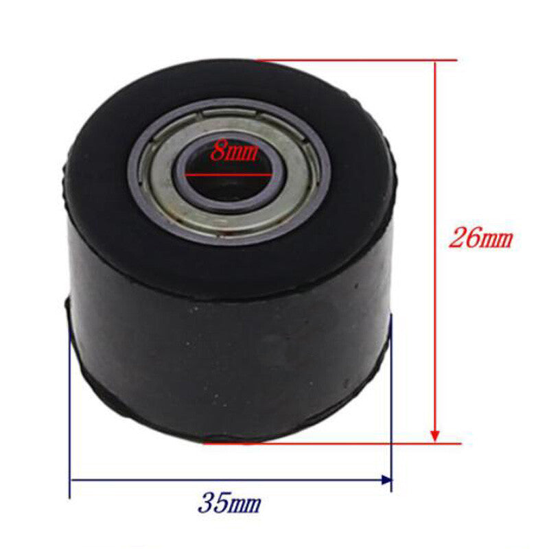8mm drive chain pulley, pulley tensioner adjuster, wheel guide rails, cross-country bicycle - n