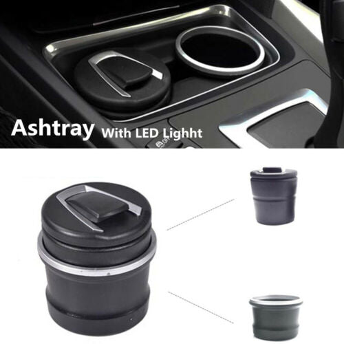 Portable ashtray cup holder for cars, installation and storage tool, cigarette smoke remover with LED - n