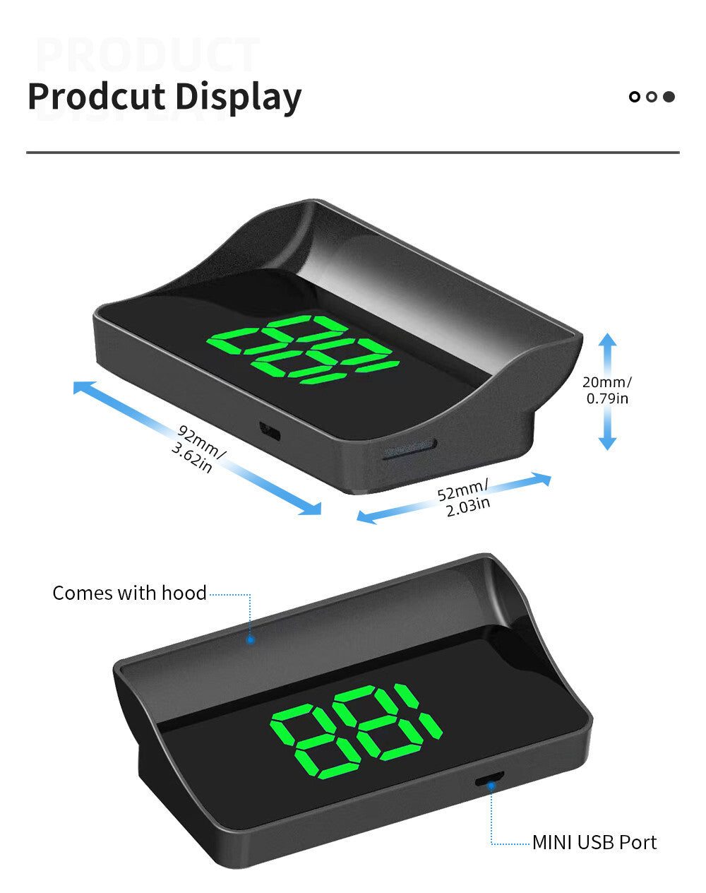 Car GPS Head Up Display Speedometer HUD Digital Windshield Projector Speed Meter Q