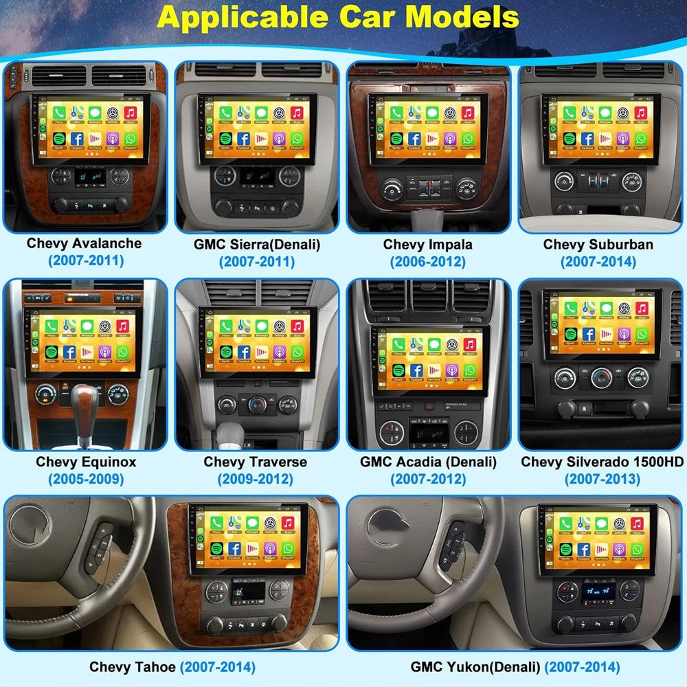 Android Auto Carplay for GMC Savana 2008-2013 Car Stereo Radio GPS Player Screen