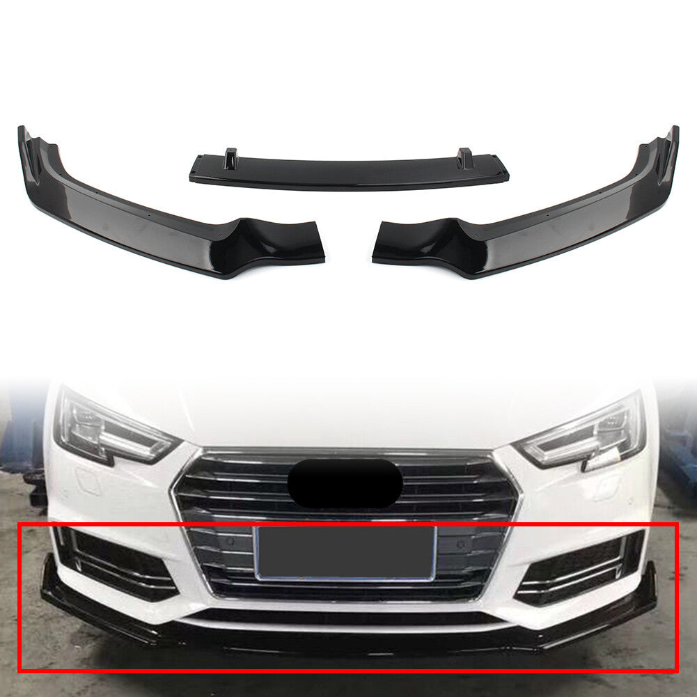 for Audi A4 B9 SLINE S4 Sedan 2017-2019 2018 Front Bumper Lip Spoiler Kit