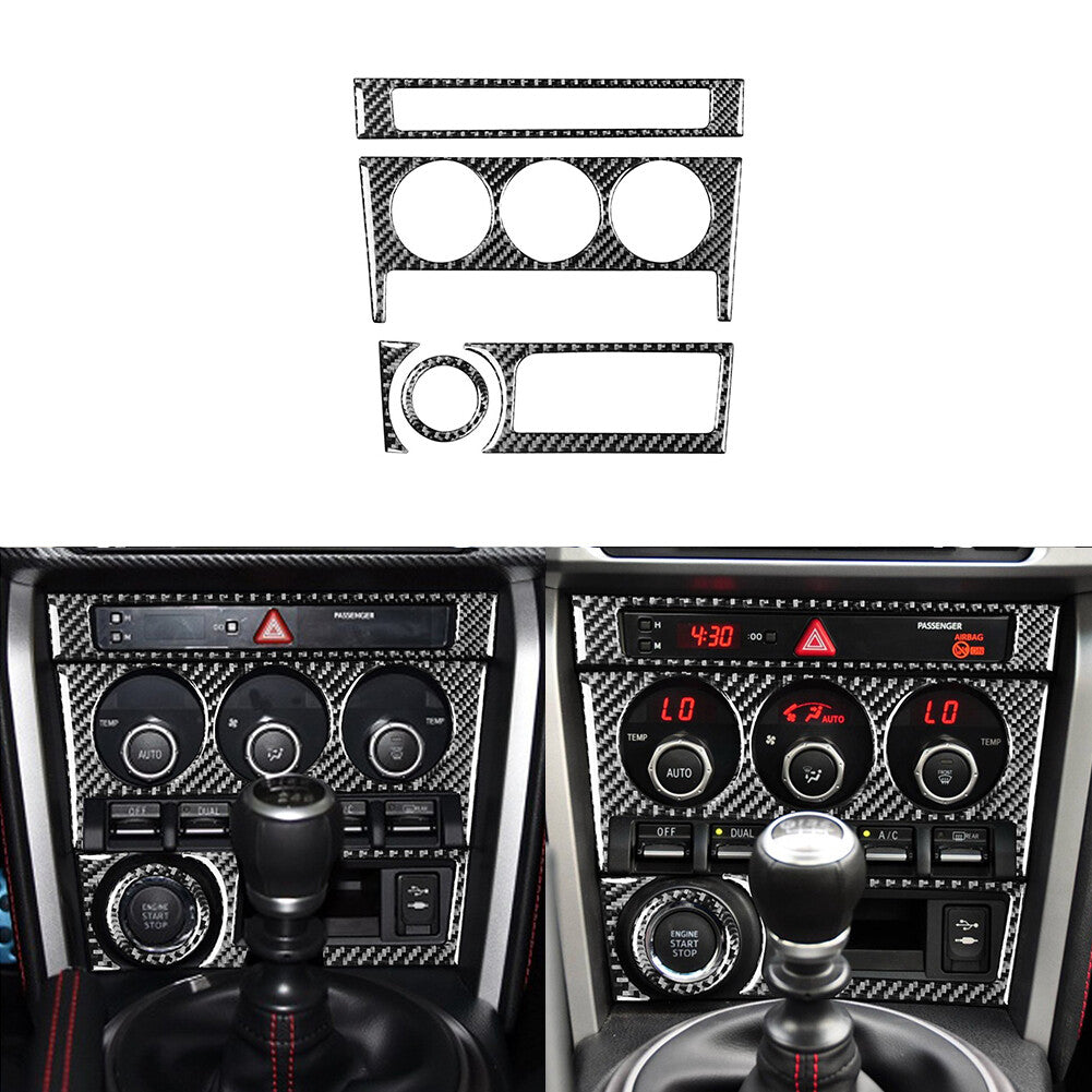 for Audi A4 B8 2008 - 2015 Carbon Fiber Interior Dashboard Instrument for Navigator Cover- v