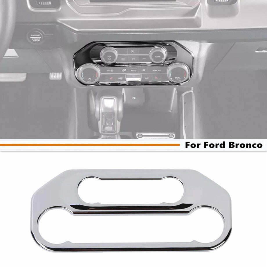 For 2021-2024 Bronco Chrome Interior Console Air Condition Panel Cover Trim v