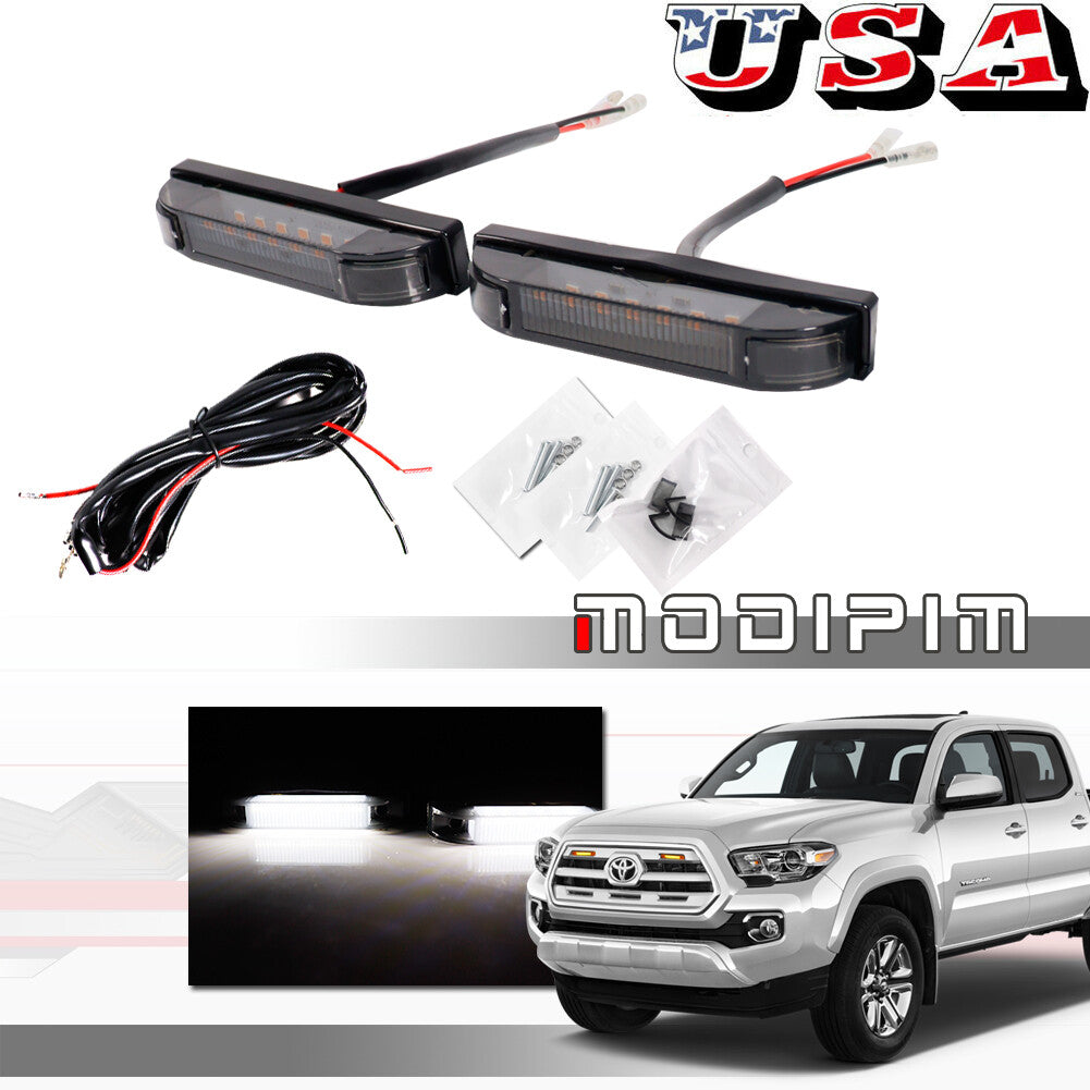 Smoked white front/middle grille LED DRL lights suitable for 2012 Tacoma- v