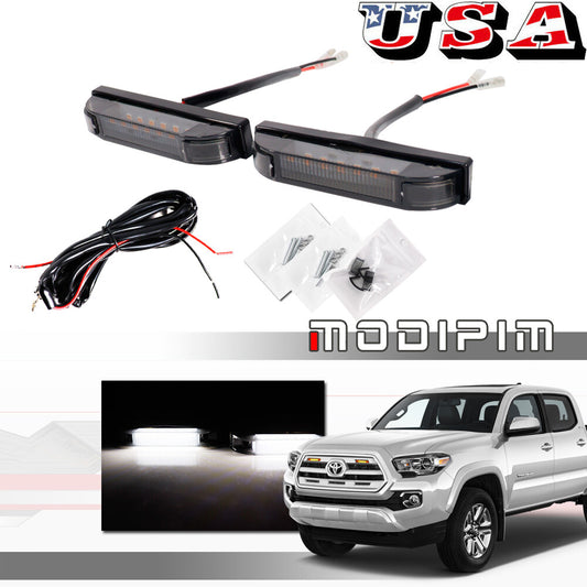 Smoked white front/middle grille LED DRL lights suitable for 2012 Tacoma- v