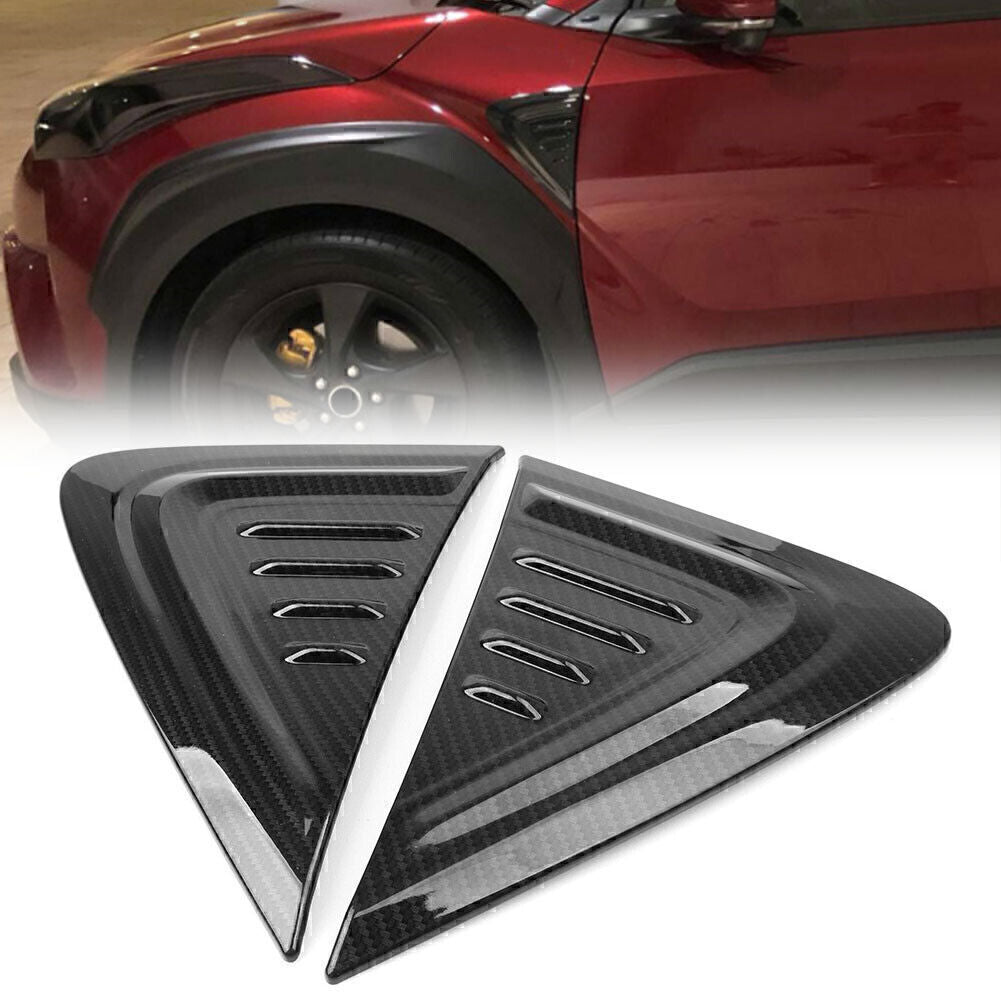 2pcs Carbon Fiber Side Wing Fender Air Vent Cover Trim for Toyota C-HR 2016-2018
