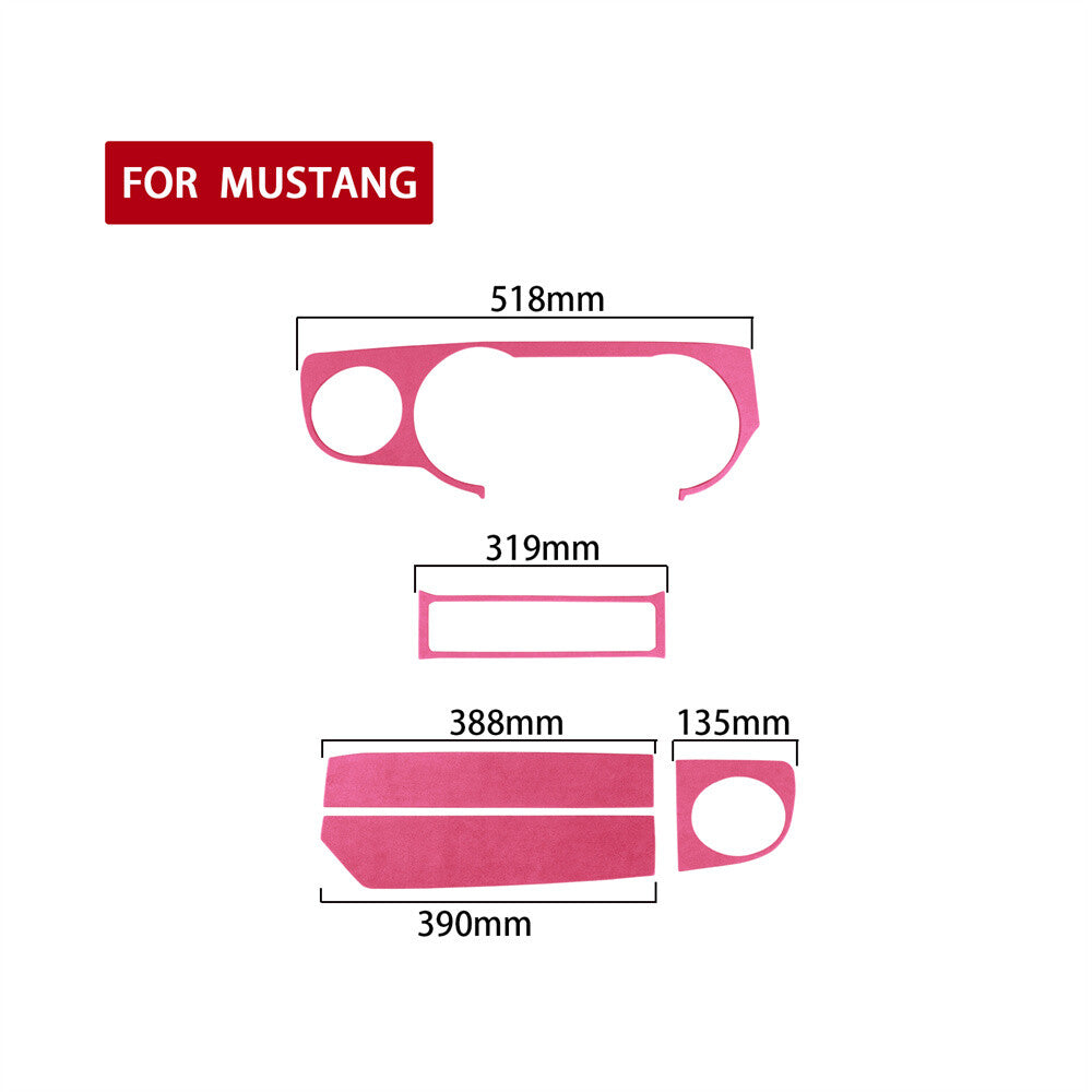 5¡ÁSuede Pink Central Control Dashboard Panel Trim Fit for Ford for Mustang 2009-2013