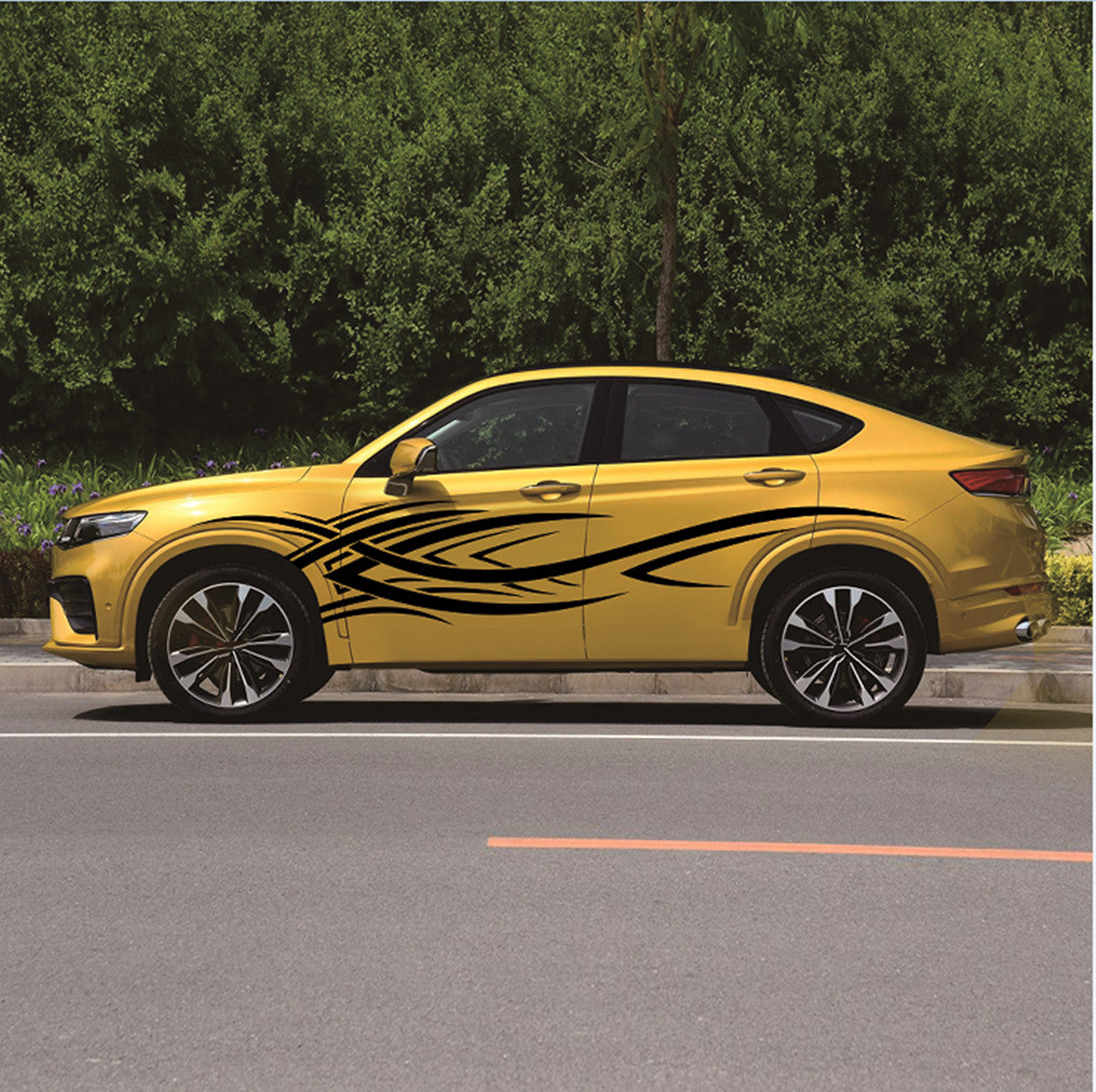 2Pcs Car Stickers Vinyl Decals Fire Flame Waterproof Decoration Auto Accessories