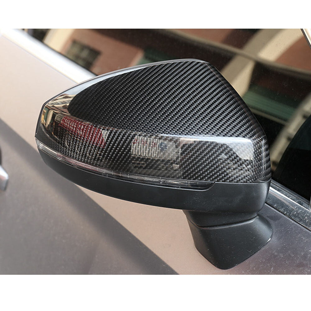 2PCS Carbon Mirror Cover Replacement With Lane Assistant Fit for Audi A3 8V S3
