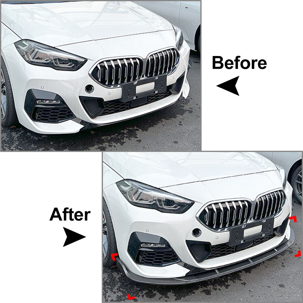 for BMW 2 Series F44 216i x Drive M Sport 2020-23 22 Front Bumper Lip Splitters Q