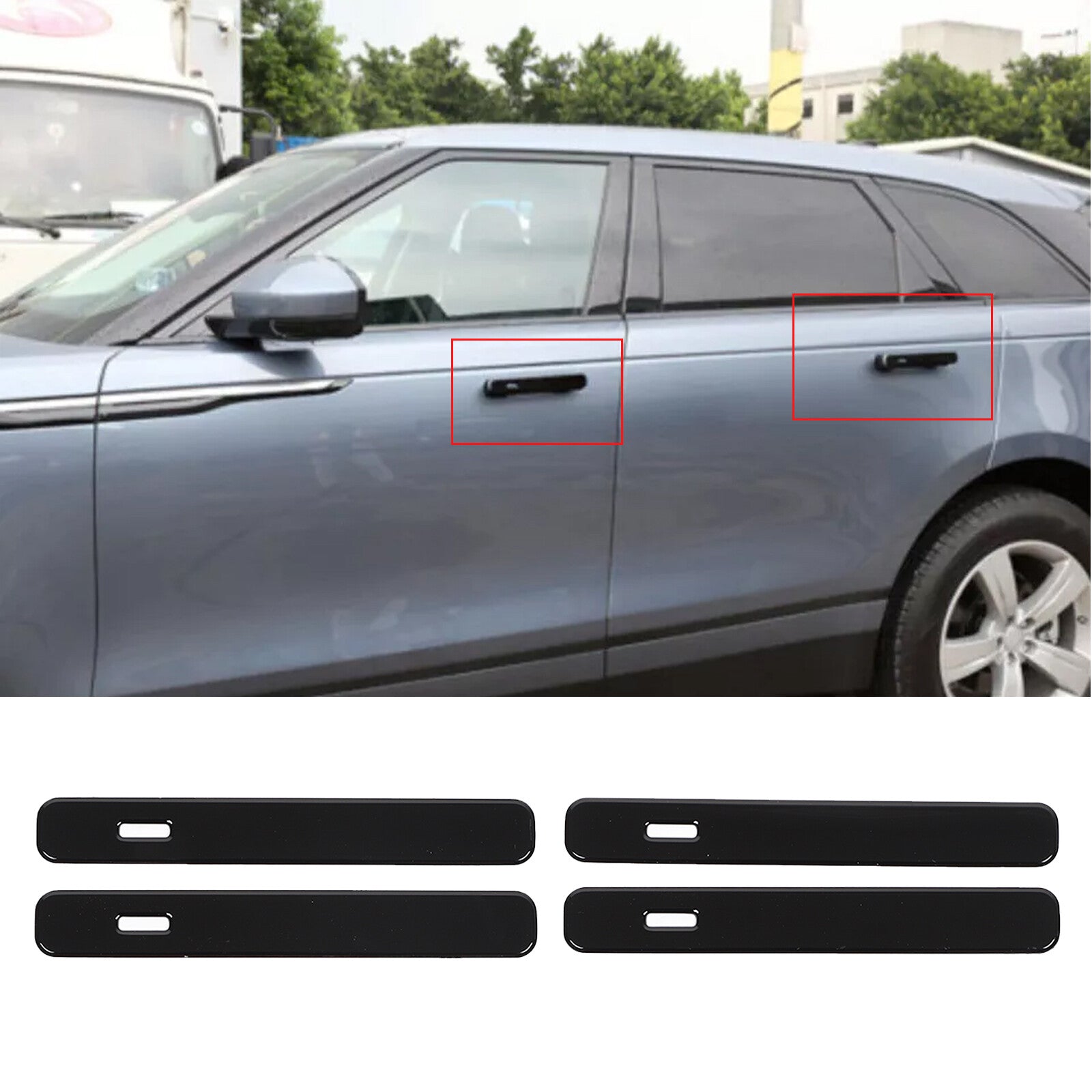 Glossy black side door handle protectors for Land Rover for Range Rover Velar 2017-2025 4X- n