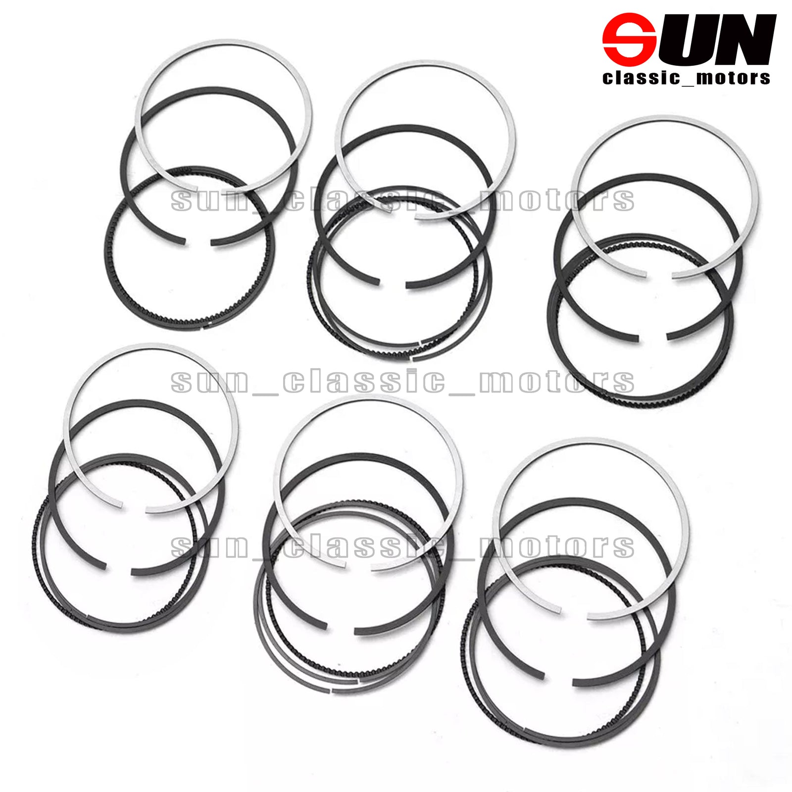 6-piece piston ring kit by for 911 Carrera S Turbo 991 997 MA1 MDA 3.8L