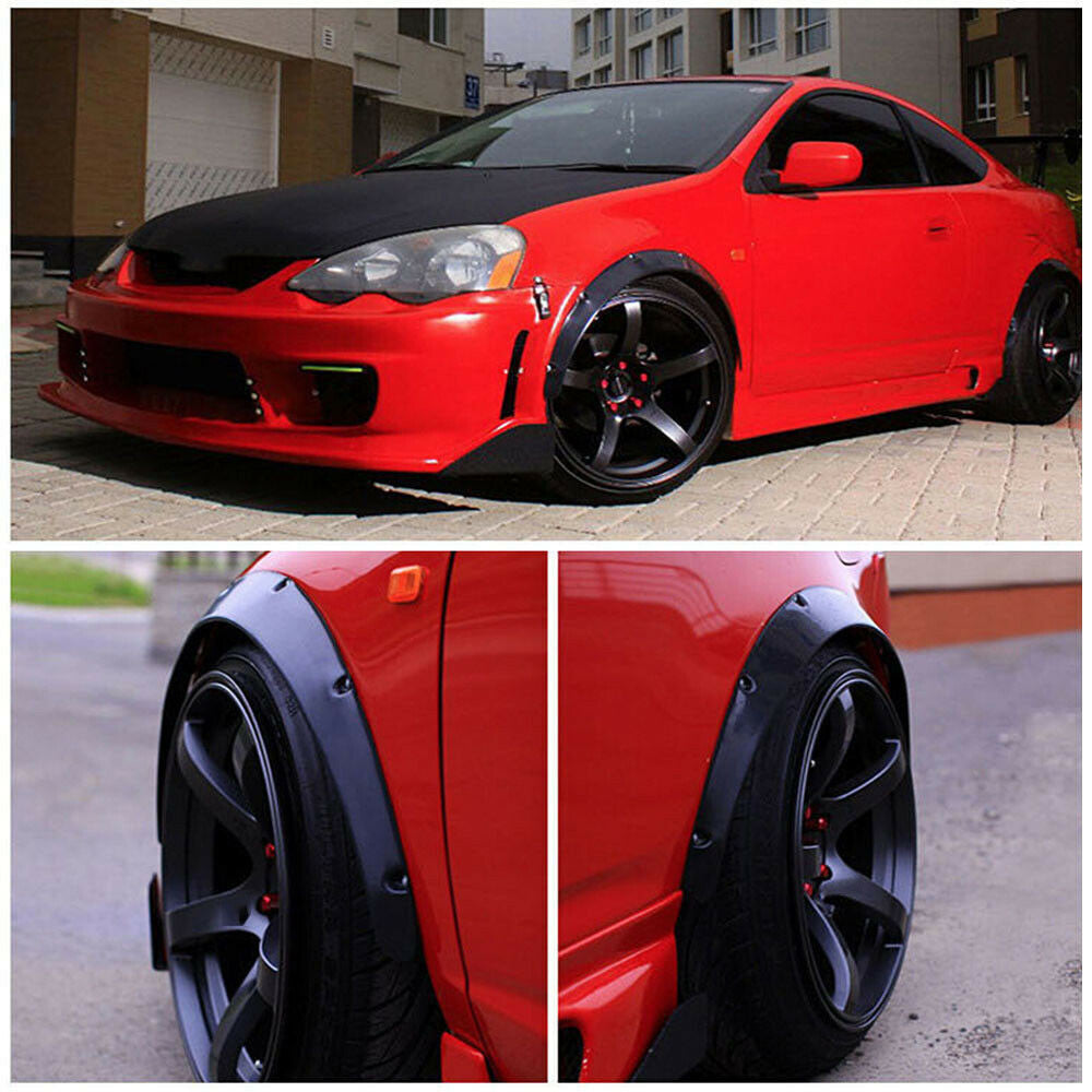 4x Fender Flares Extra Wide Body Wheel Arches Universal Flexible Car