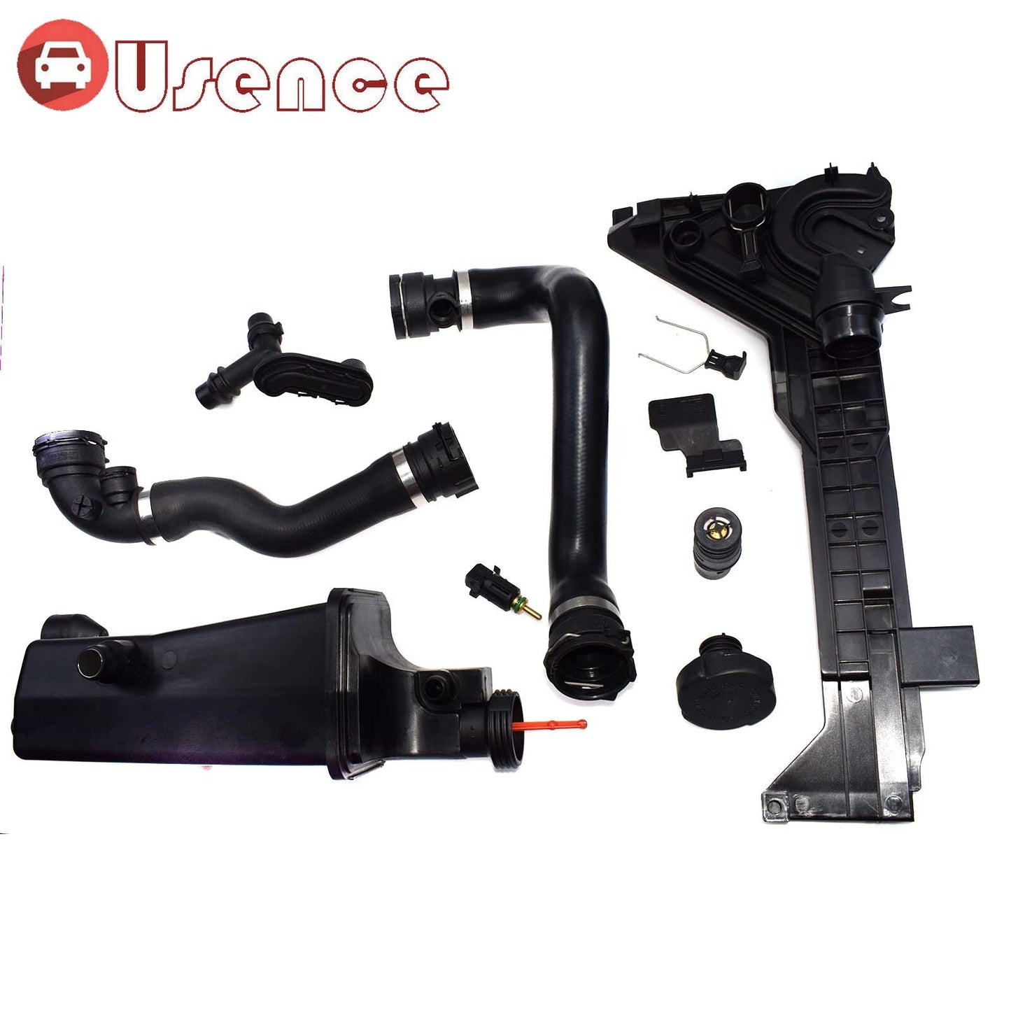 Expansion Tank Mounting Plate Coolant Hose Thermostat Sensor Kit for BMW E46