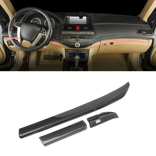 for Honda Accord 2008-2012 ABS carbon fiber central console dashboard strip trim