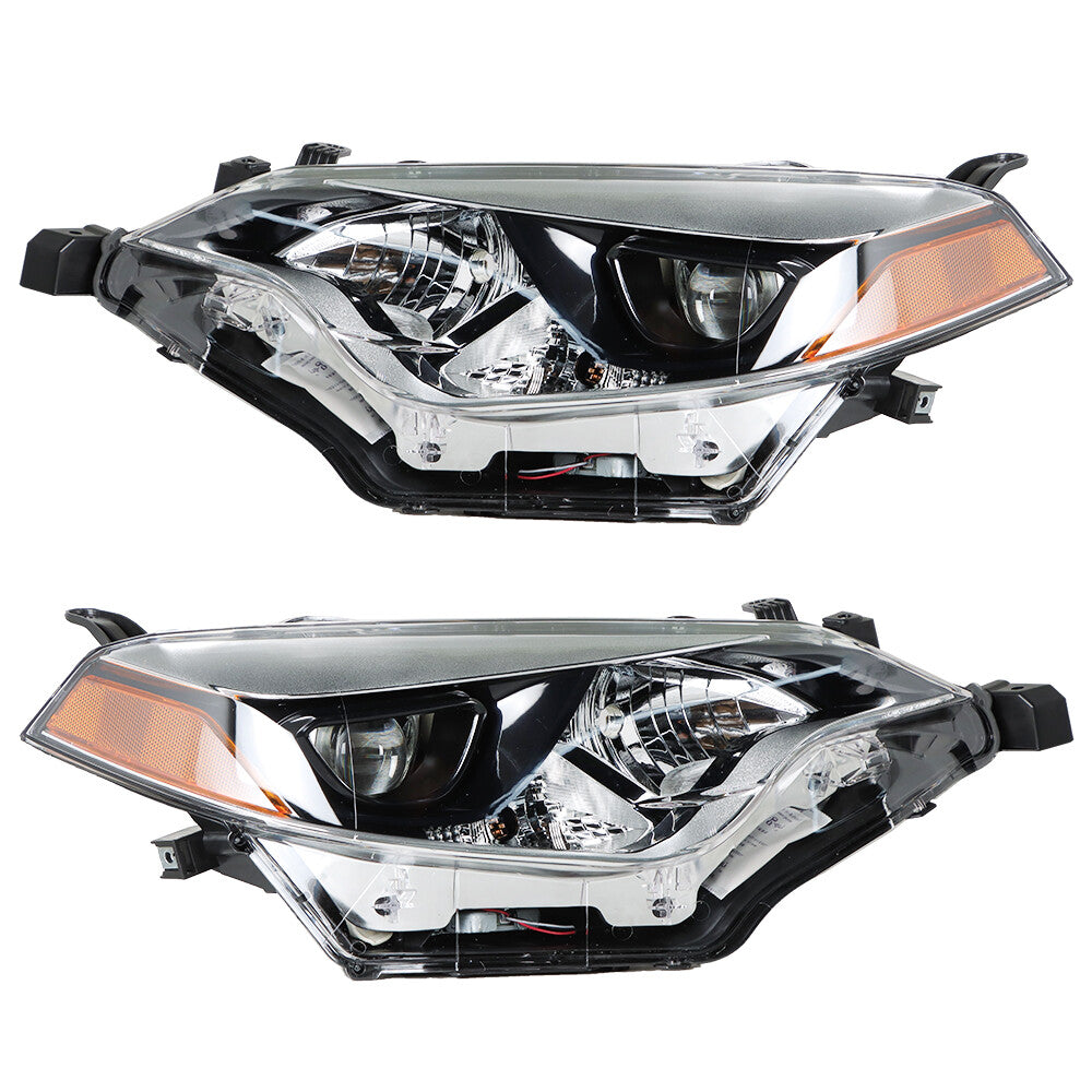 Headlight assembly pair suitable for 2014-16 for Corolla halogen LH+RH chrome black - n
