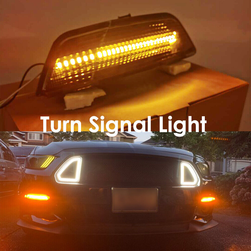 Fit for Ford for Mustang 2015-2017 Fog Lights Sequential LED DRL Bumper Turn Signals