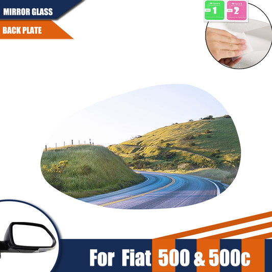 1X for Fiat 500 500c 2007-2023 Left Passenger Wing Mirror Glass Door Side Heated