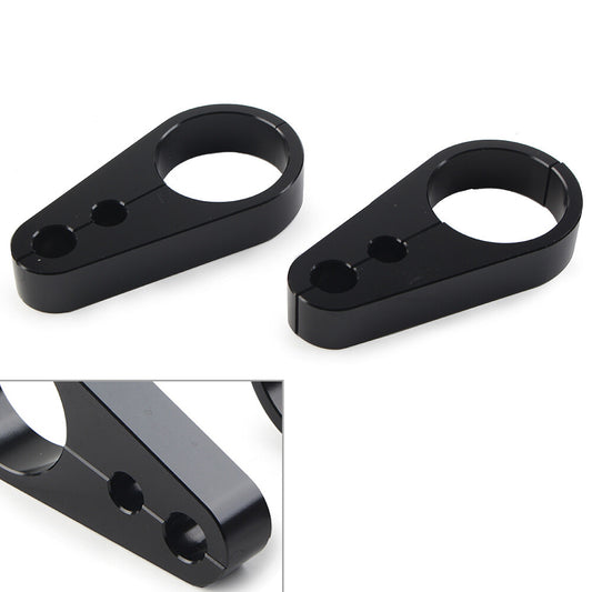 2PCS Black Brake Clutch Cable Wire Clamp Clip for Harley 1-1/4 Handlebar